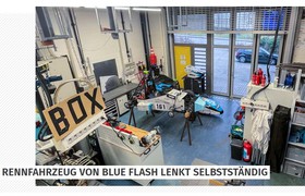 Rennfahrzeug von Blue Flash lenkt selbstständig